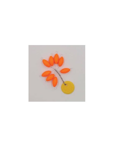 Perles flottantes ovales ORANGE fluo 7.5mm Flashmer (x8)