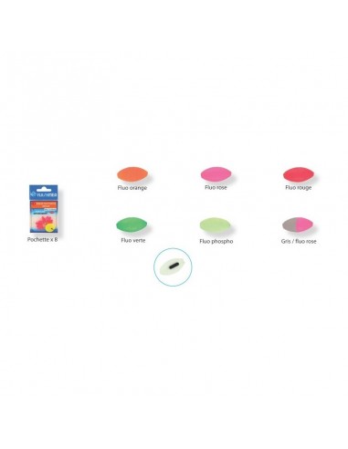Perles flottantes ovales ORANGE fluo 7.3x15mm...