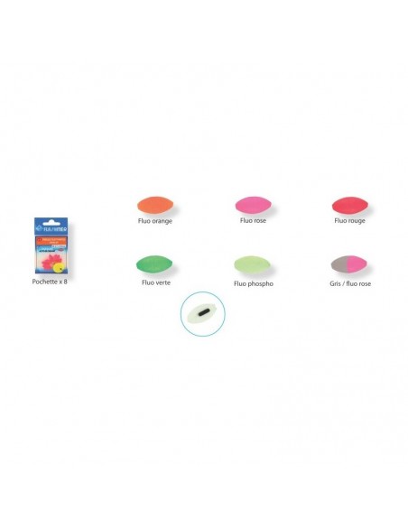 Perles flottantes ovales VERT PHOSPHO 7.3x15mm Flashmer (x8)