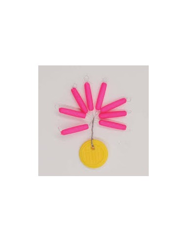 Perles flottantes cylindriques ROSE fluo 4 x...