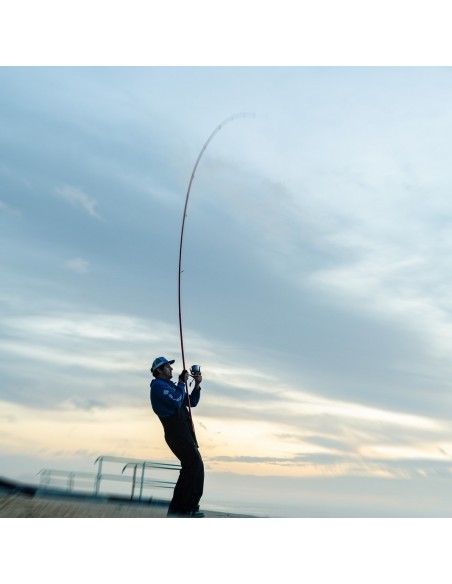 Canne surfcasting 4m50 RED CORALL Hybrid  Sunset
