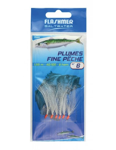 Jeu de plumes 6 hameçons Fine Pêche Flashmer