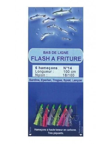 Bas de ligne 6 hameçons n°16 Flash à friture Flashmer