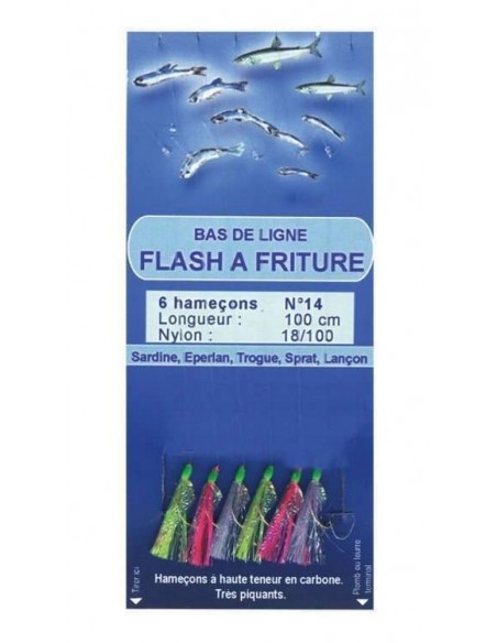 Bas de ligne 6 hameçons n°16 Flash à friture Flashmer