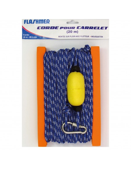 Corde pour carrelet 20m modèle luxe sur plioir Flashmer